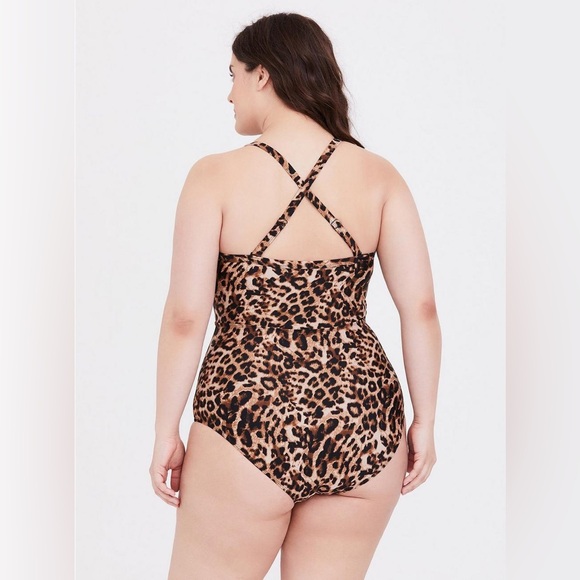 Torrid Leopard One Piece Swimsuit Plus Size - Picture 2 of 4